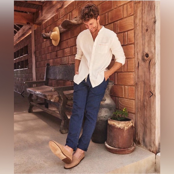 Marine Layer Other - Marine Layer Saturday Indigo Texture Pull On Jeans Pants XL Blue Drawstring